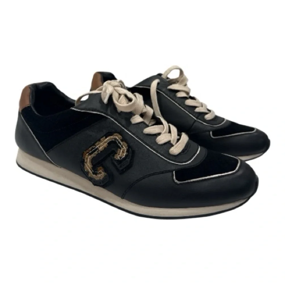Coach Rebecca Varsity Nap/suede Black/Saddle Q8800 US size 10 B